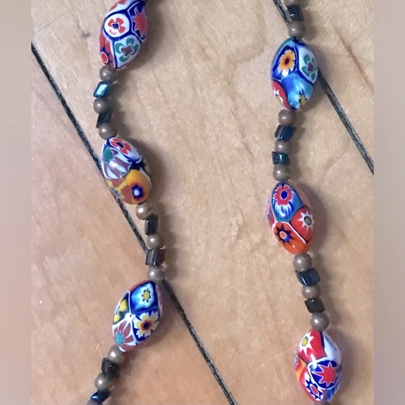 Jewelry Vintage Classic Millefiori Italian Bead Necklace And